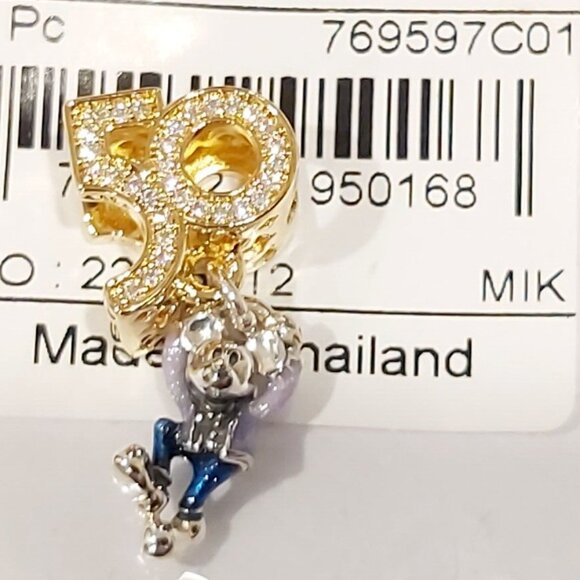 Auth Pandora Disney Parks Shine 50TH ANNIVERSARY MICKEY Dangle Charm 769597C01 - Picture 15 of 15